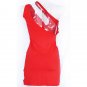 High Split Sexy Summer One-Shoulder Party Dresses Sequin Valentine Day Red Fashion Mini Dress