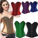 6 Colors Sexy S-2XL Lace Up Overbust Corset for Women Waist Trainer Bustier Top Corselet + G-string