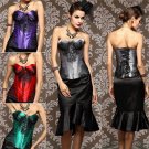 Sexy Women's Satin Over Bust S-XL Plus Size Waist Training Corsets Bustier Top Corselet+ G-string