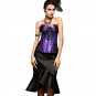 Sexy Women's Satin Over Bust S-XL Plus Size Waist Training Corsets Bustier Top Corselet+ G-string
