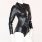 Gothic Women's Wet Look Bodysuit Faux Leather Romper Lingerie