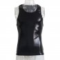 Black PU Tops For Men Underwear Sexy Faux Leather Lingerie Set Fetish Vest