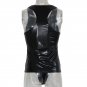 Black PU Tops For Men Underwear Sexy Faux Leather Lingerie Set Fetish Vest