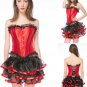 Women Sexy Burlesque Overbust Corset with Mini TuTu Skirt Fancy Dresses Costume
