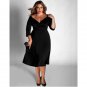 Women Spring Midi Dress Plus Size V-Neck Half Sleeve 2XL Loose Casual Dress
