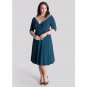 Women Spring Midi Dress Plus Size V-Neck Half Sleeve 2XL Loose Casual Dress