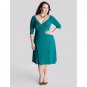 Women Spring Midi Dress Plus Size V-Neck Half Sleeve 2XL Loose Casual Dress
