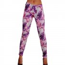 Fashion Floral Print Trousers Women Mid Waist Leggings Female Chic Casual Pants