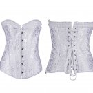 White Bride Corset Satin Bustier Top Waist Lingerie Shaper Plus Size XS-6XL