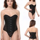 Women Black Overbust Nightwear Overbust Corset Tops Shapewear Erotic Lingerie Shapewear