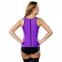 Women Latex Purple Rubber Underbust Waist Training Cincher Body Shapewear S-6XL
