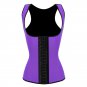 Women Latex Purple Rubber Underbust Waist Training Cincher Body Shapewear S-6XL