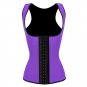 Women Latex Purple Rubber Underbust Waist Training Cincher Body Shapewear S-6XL