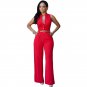 Solid Color Women Jumpsuit Summer Playsuit Sleeveless Bodycon Party Bodysuit Romper Trousers