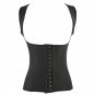 Black Waist Trainer Underbust Corset Cincher Shaper Bodysuit Latex Shapewear