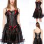 S-6XL Vintage Corset Dress Victorian Gothic Woman Steampunk Black Evening Corset