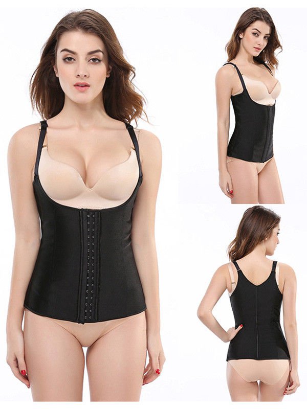 V Neck Bustier Corset Overbust Slim Waist Trainer Corset Straple