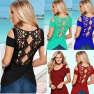 Fashion Summer Women Casual Tank Tops Vest Blouse Retro Lace Backless Blusas