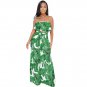 Women Floral Printing Romper Ruffle Summer Jumpsuit Off-shoulder Tops with Pants