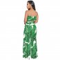Women Floral Printing Romper Ruffle Summer Jumpsuit Off-shoulder Tops with Pants