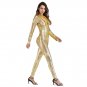 Sexy Fetish PUNK Leather Catsuit Metallic Hole DJ Costume PVC Bodysuit Jumpsuit