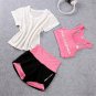 3pcs Summer Women Sport Wear Gymwear Cotton Fitness Crop-top Yoga Exercise Padded Bras