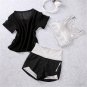 3pcs Summer Women Sport Wear Gymwear Cotton Fitness Crop-top Yoga Exercise Padded Bras