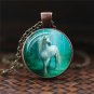 White Unicorn Horse Pendant Souvenir Alloy Chain Necklace Glass Gems Fairytale Girl Christmas Gift