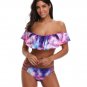 Bikinis Brazilian Women Off Shoulder Crochet Ruffled Two Piece Swimsuit Sexy Galaxy Vintage Summer