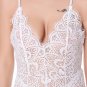 Women's Sexy Teddy Lingerie Spaghetti Strap Sleepwear Transparent Eyelash Lace Nightwear Underwear