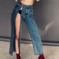 Summer Women Jeans Plus Size Long Zipper Wide Leg Pants Denim Casual Loose Straight Trousers