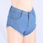 Ripped Denim Shorts Women Back Zipper Jeans Frayed Mini Classic Blue Short Jeans