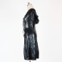 Black Gothic Clubwear Punk Costume Wetlook Sweet Pea Hooded Coat Faux Leather Halloween Fancy Dress