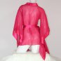 Sexy Transparent Blouse for Women Summer Sheer Shirts White Pink Kimono Sleeve Tops Rash Guards