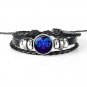 12 Constellations PU Leather Hand-woven Beaded Bracelet Fashion Wristband Bangle Lover Gifts