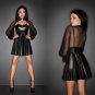 Plus Size Vinyl Kleid Steampunk Dresses Woman Spaghetti Strap Clubwear Gothic Sexy Wetlook Dress