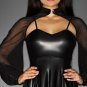 Plus Size Vinyl Kleid Steampunk Dresses Woman Spaghetti Strap Clubwear Gothic Sexy Wetlook Dress