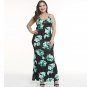 Women Plus Size Casual Dresses Spaghetti Strap Kleid Floral Print Vestido 4XL Female Robe