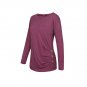 Women Autumn Blouses Casual Long Sleeve Shirts Solid Color Blusa Round Neck Fall Chemisier Bluse