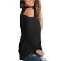 Women's Criss Cross Autumn T Shirts Cold Shoulder Blouse Full Sleeve Fall Chemisier Casual Blusa
