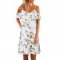 Women Summer Dresses Cold Shoulder Dress Floral Printing Streetwear