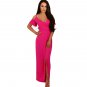 Cold Sleeve Streetwear High Split Long Dresses For Female Women Summer Party Dress