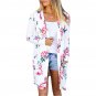 Floral Print Casual Trench Coats Long Style Fashion Women Autumn Cardigan
