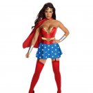 Halloween Woman Supergirl Costume Anime Role Fancy Dress Super Heroine Uniform with Cloak