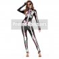 Women Carnival Party Cosplay Catsuit Skull Printing Halloween Jumpsuit