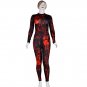 Women Sexy Party Jumpsuit Costume Red Blood Hand Printed Halloween Bodysuit