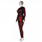 Women Sexy Party Jumpsuit Costume Red Blood Hand Printed Halloween Bodysuit