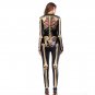 Carnival Party Cosplay Jumpsuit Costume Human Skeleton Printed Halloween Catsuit