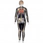 Carnival Party Cosplay Jumpsuit Costume Human Skeleton Printed Halloween Catsuit