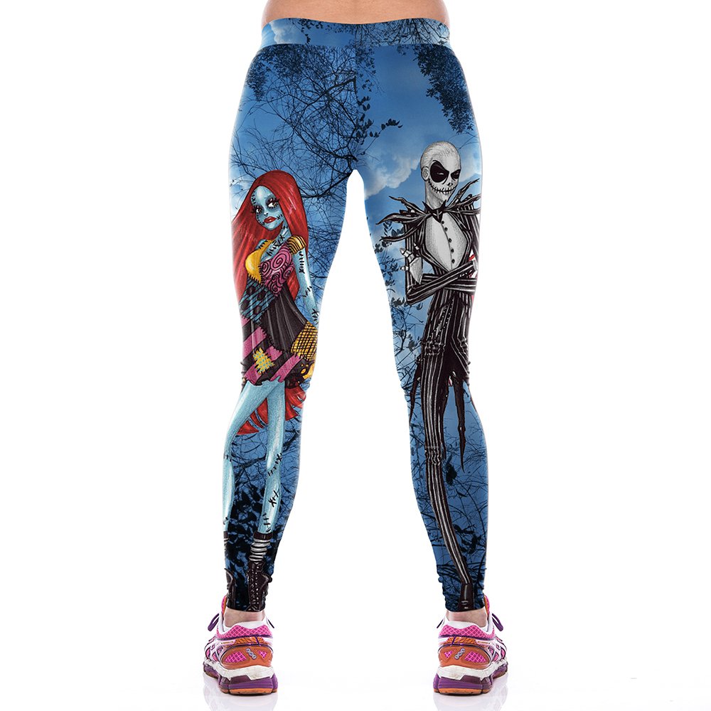 Corpse Bride Halloween Leggings Cartoon Movie Role 3D Printing Yoga Pants for Party